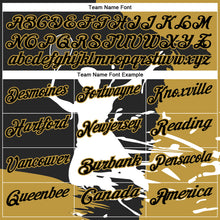 Load image into Gallery viewer, Custom Black Old Gold-White 3D Tennis Performance Polo Shirt