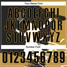 Load image into Gallery viewer, Custom Black Old Gold-White 3D Tennis Performance Polo Shirt