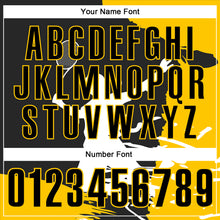 Load image into Gallery viewer, Custom Black Yellow-White 3D Tennis Performance Polo Shirt