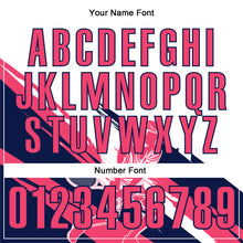 Load image into Gallery viewer, Custom White Neon Pink-Navy 3D Tennis Performance Polo Shirt