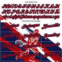 Load image into Gallery viewer, Custom White Red-Navy 3D Tennis Performance Polo Shirt