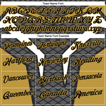 Load image into Gallery viewer, Custom Steel Gray Black-Old Gold 3D Tennis Performance Polo Shirt