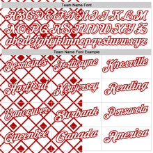 Load image into Gallery viewer, Custom White Red 3D Tennis Performance Polo Shirt