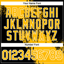 Load image into Gallery viewer, Custom Gold Black-White 3D Pattern Design Abstract Brush Stroke Performance Polo Shirt