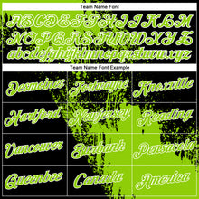 Load image into Gallery viewer, Custom Neon Green Black-White 3D Pattern Design Abstract Brush Stroke Performance Polo Shirt