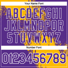 Load image into Gallery viewer, Custom Gold Purple-White 3D Pattern Design Abstract Brush Stroke Performance Polo Shirt