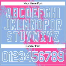 Load image into Gallery viewer, Custom Pink Light Blue-White 3D Pattern Design Abstract Brush Stroke Performance Polo Shirt