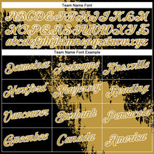 Load image into Gallery viewer, Custom Old Gold Black-White 3D Pattern Design Abstract Brush Stroke Performance Polo Shirt