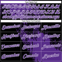 Load image into Gallery viewer, Custom Purple Black-White 3D Pattern Design Abstract Brush Stroke Performance Polo Shirt