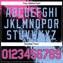 Load image into Gallery viewer, Custom Pink Black-Light Blue 3D Pattern Design Abstract Brush Stroke Performance Polo Shirt