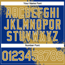 Load image into Gallery viewer, Custom Old Gold Royal-White 3D Pattern Design Abstract Brush Stroke Performance Polo Shirt