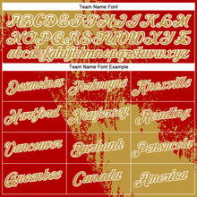 Load image into Gallery viewer, Custom Old Gold Red-White 3D Pattern Design Abstract Brush Stroke Performance Polo Shirt