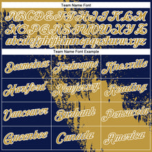 Load image into Gallery viewer, Custom Old Gold Navy-White 3D Pattern Design Abstract Brush Stroke Performance Polo Shirt