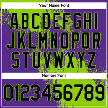 Load image into Gallery viewer, Custom Neon Green Black-Purple 3D Pattern Design Abstract Brush Stroke Performance Polo Shirt