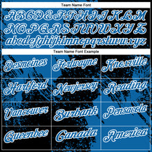 Load image into Gallery viewer, Custom Blue Black-White 3D Pattern Design Abstract Brush Stroke Performance Polo Shirt