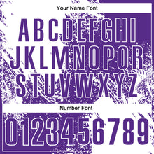 Load image into Gallery viewer, Custom White Purple 3D Pattern Design Abstract Brush Stroke Performance Polo Shirt