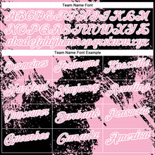 Load image into Gallery viewer, Custom Light Pink Black-White 3D Pattern Design Abstract Brush Stroke Performance Polo Shirt