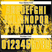 Load image into Gallery viewer, Custom Yellow Black-White 3D Pattern Design Abstract Brush Stroke Performance Polo Shirt