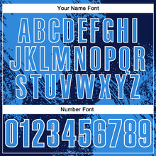 Load image into Gallery viewer, Custom Powder Blue Navy-White 3D Pattern Design Abstract Brush Stroke Performance Polo Shirt