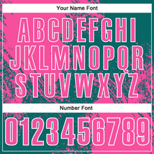 Load image into Gallery viewer, Custom Pink Teal-White 3D Pattern Design Abstract Brush Stroke Performance Polo Shirt