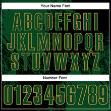 Load image into Gallery viewer, Custom Green Black-Old Gold 3D Pattern Design Abstract Brush Stroke Performance Polo Shirt