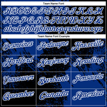 Load image into Gallery viewer, Custom Royal Black-White 3D Pattern Design Abstract Brush Stroke Performance Polo Shirt