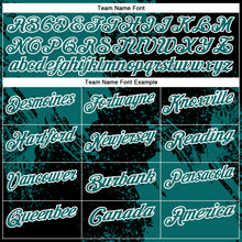 Load image into Gallery viewer, Custom Teal Black-White 3D Pattern Design Abstract Brush Stroke Performance Polo Shirt