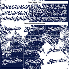 Load image into Gallery viewer, Custom White Navy 3D Pattern Design Abstract Brush Stroke Performance Polo Shirt