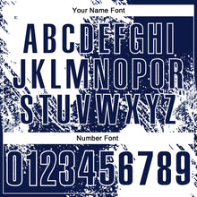 Load image into Gallery viewer, Custom White Navy 3D Pattern Design Abstract Brush Stroke Performance Polo Shirt