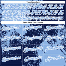 Load image into Gallery viewer, Custom Light Blue Navy-White 3D Pattern Design Abstract Brush Stroke Performance Polo Shirt