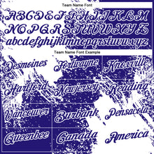 Load image into Gallery viewer, Custom White Dark Purple 3D Pattern Design Abstract Brush Stroke Performance Polo Shirt