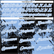 Load image into Gallery viewer, Custom Light Blue Black-White 3D Pattern Design Abstract Brush Stroke Performance Polo Shirt