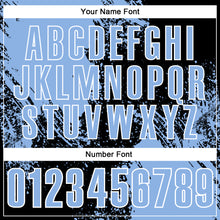 Load image into Gallery viewer, Custom Light Blue Black-White 3D Pattern Design Abstract Brush Stroke Performance Polo Shirt