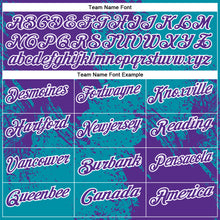 Load image into Gallery viewer, Custom Purple Teal-White 3D Pattern Design Abstract Brush Stroke Performance Polo Shirt