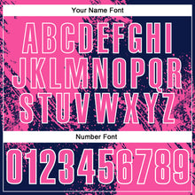 Load image into Gallery viewer, Custom Pink Navy-White 3D Pattern Design Abstract Brush Stroke Performance Polo Shirt