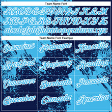 Load image into Gallery viewer, Custom Sky Blue Navy-White 3D Pattern Design Abstract Brush Stroke Performance Polo Shirt