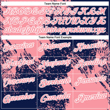 Load image into Gallery viewer, Custom Medium Pink Navy-White 3D Pattern Design Abstract Brush Stroke Performance Polo Shirt