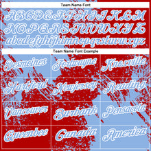 Load image into Gallery viewer, Custom Light Blue Red-White 3D Pattern Design Abstract Brush Stroke Performance Polo Shirt