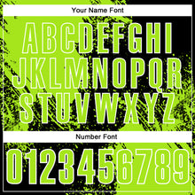 Load image into Gallery viewer, Custom Neon Green Black-White 3D Pattern Design Abstract Brush Stroke Performance Polo Shirt