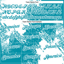 Load image into Gallery viewer, Custom White Teal 3D Pattern Design Abstract Brush Stroke Performance Polo Shirt