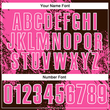 Load image into Gallery viewer, Custom Pink Brown-White 3D Pattern Design Abstract Brush Stroke Performance Polo Shirt