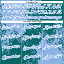 Load image into Gallery viewer, Custom Light Blue Teal-White 3D Pattern Design Abstract Brush Stroke Performance Polo Shirt