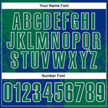 Load image into Gallery viewer, Custom Kelly Green Royal-White 3D Pattern Design Abstract Brush Stroke Performance Polo Shirt