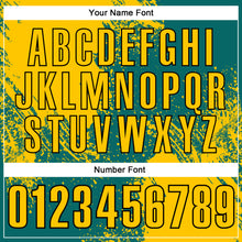 Load image into Gallery viewer, Custom Yellow Teal-Black 3D Pattern Design Abstract Brush Stroke Performance Polo Shirt