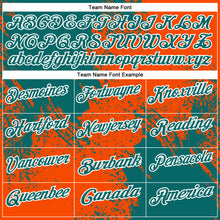 Load image into Gallery viewer, Custom Teal Orange-White 3D Pattern Design Abstract Brush Stroke Performance Polo Shirt
