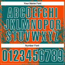 Load image into Gallery viewer, Custom Teal Orange-White 3D Pattern Design Abstract Brush Stroke Performance Polo Shirt