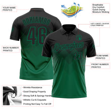 Load image into Gallery viewer, Custom Black Kelly Green 3D Gradient Square Shape Performance Polo Shirt
