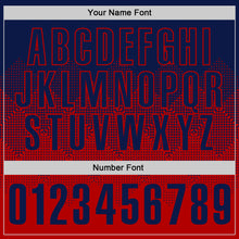 Load image into Gallery viewer, Custom Navy Red 3D Gradient Square Shape Performance Polo Shirt