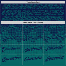 Load image into Gallery viewer, Custom Navy Teal 3D Gradient Square Shape Performance Polo Shirt