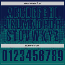 Load image into Gallery viewer, Custom Navy Teal 3D Gradient Square Shape Performance Polo Shirt